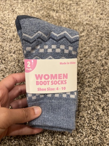 Womens boot socks - 2, blue
